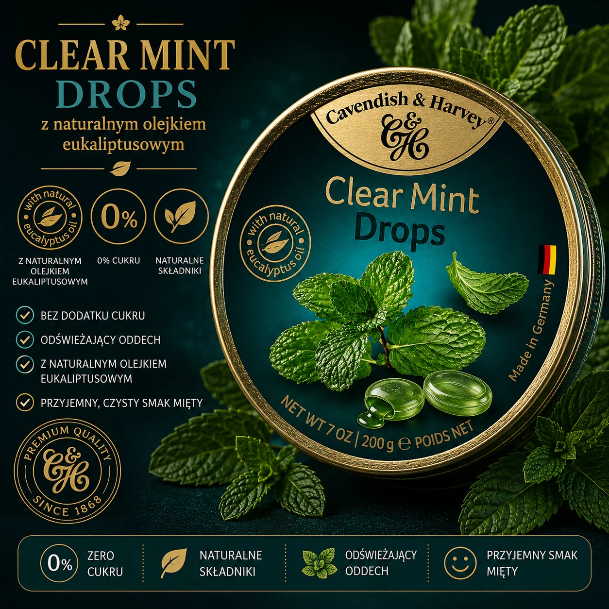 🌿🍬✨ Cavendish & Harvey Clear Mint Drops