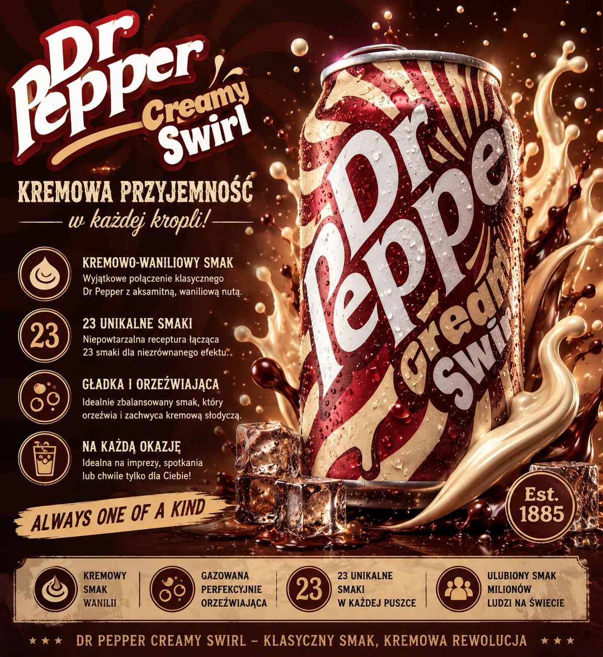 🍒🥤✨ Dr Pepper Creamy Swirl 355 ml