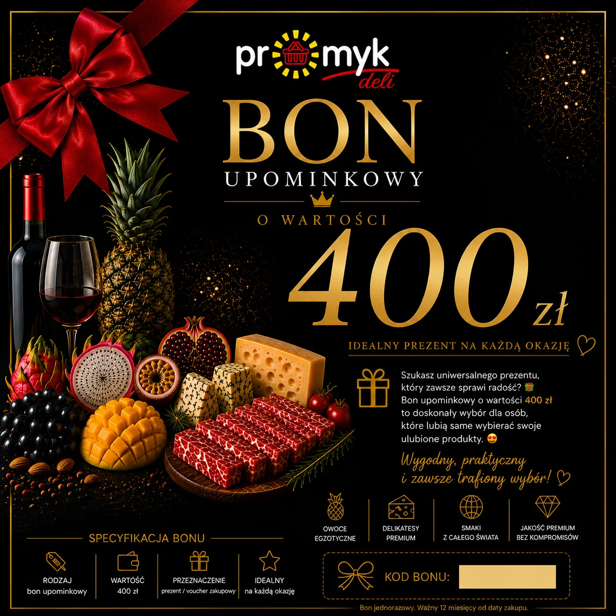 🎁✨ Bon upominkowy o wartości 400 zł