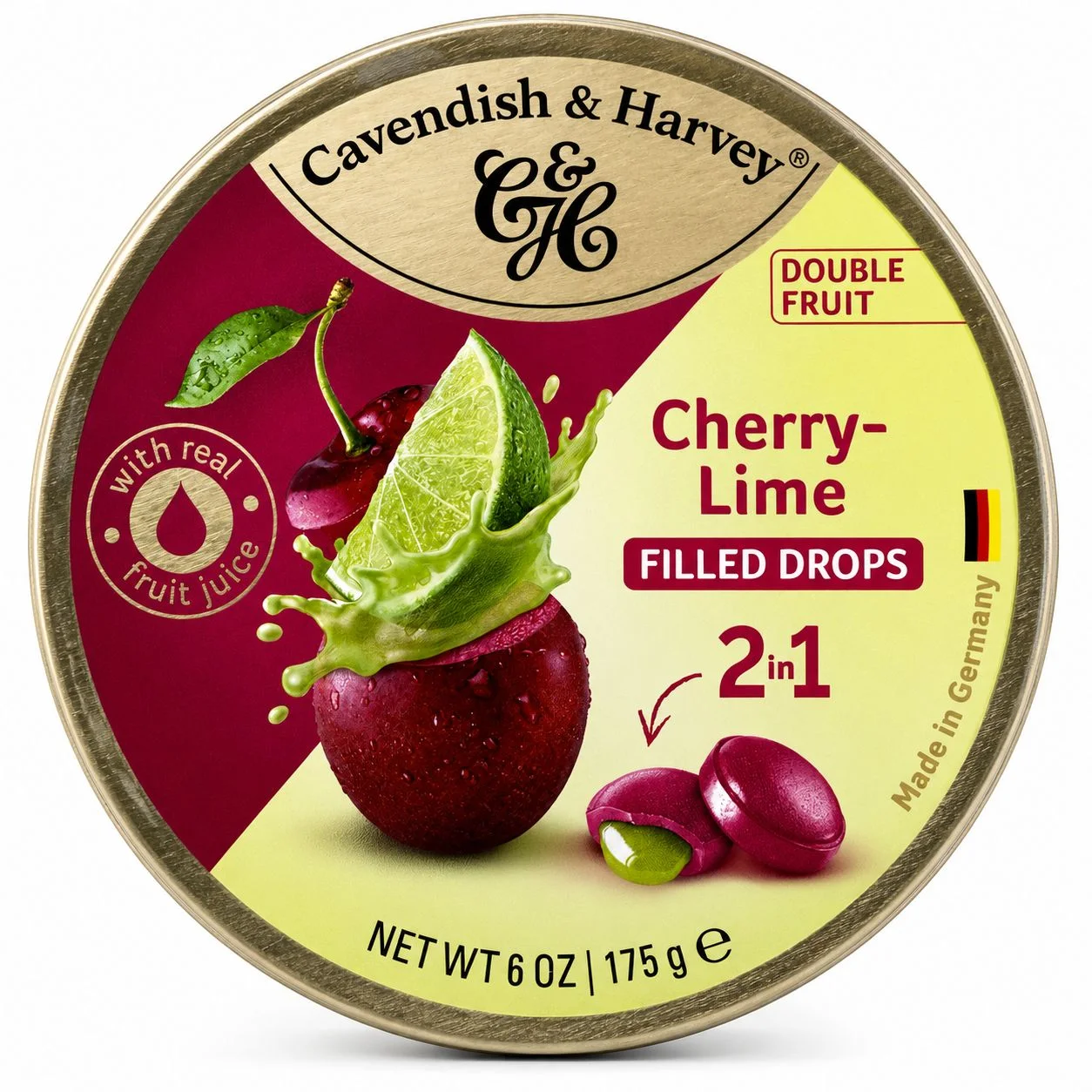 🍒🍋🍬✨ Cavendish & Harvey Cherry-Lime Filled Drops - obrazek 2
