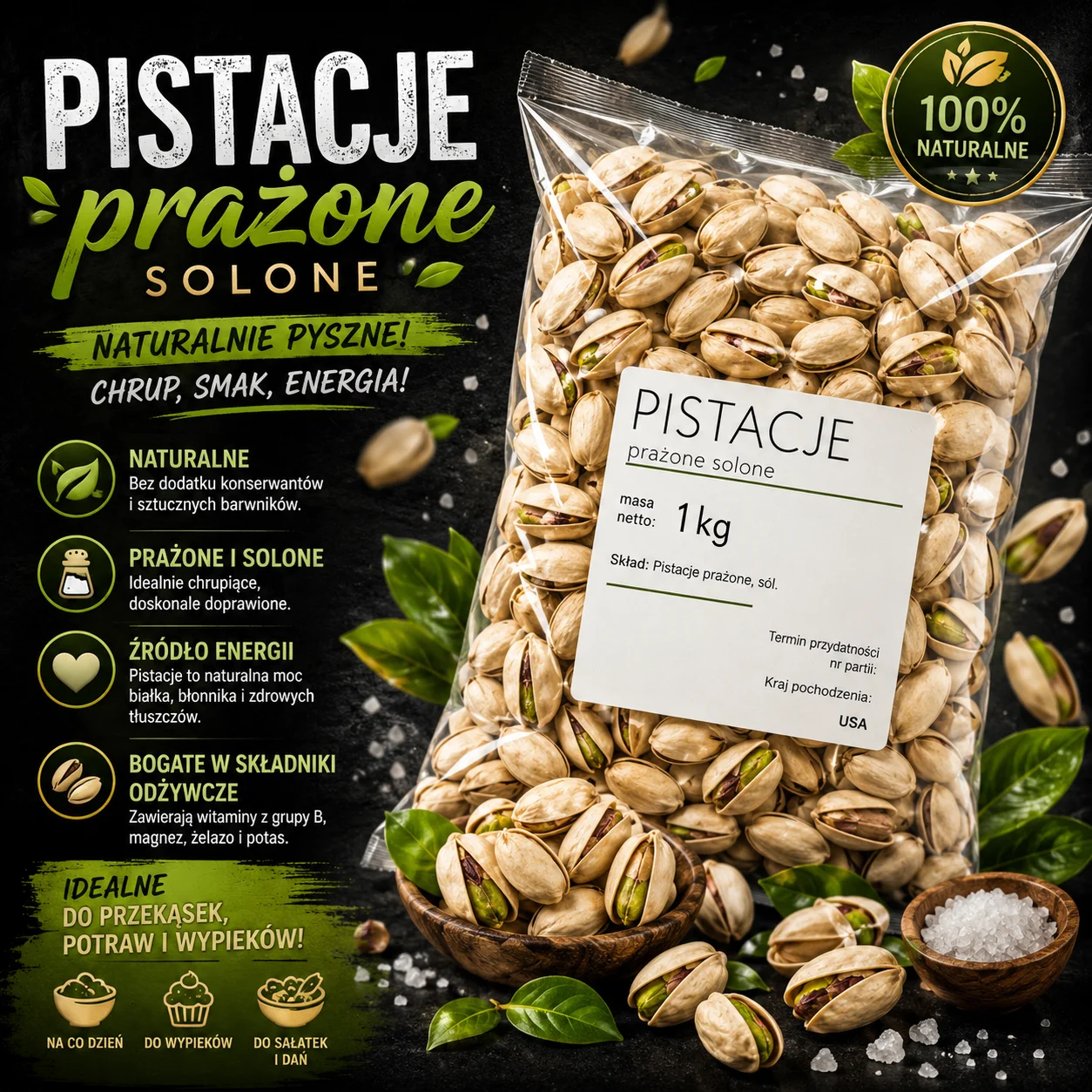 🥜✨ Pistacje prażone solone