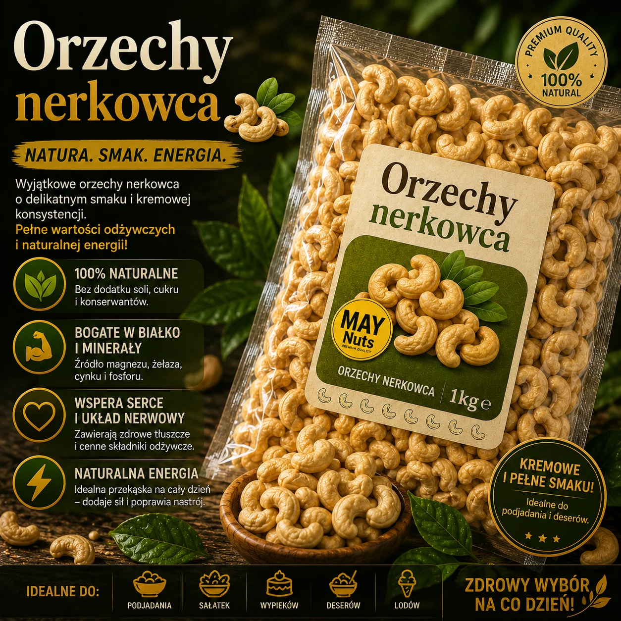 🥜✨ Orzechy nerkowca 1kg