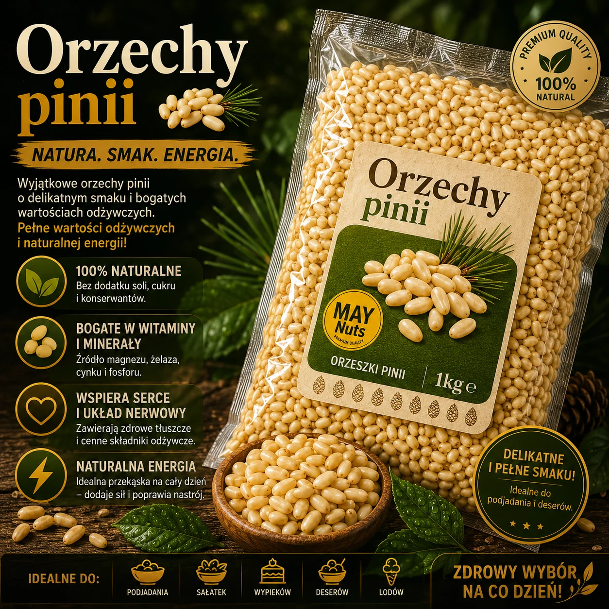 🥜✨ Orzechy pinii 1kg