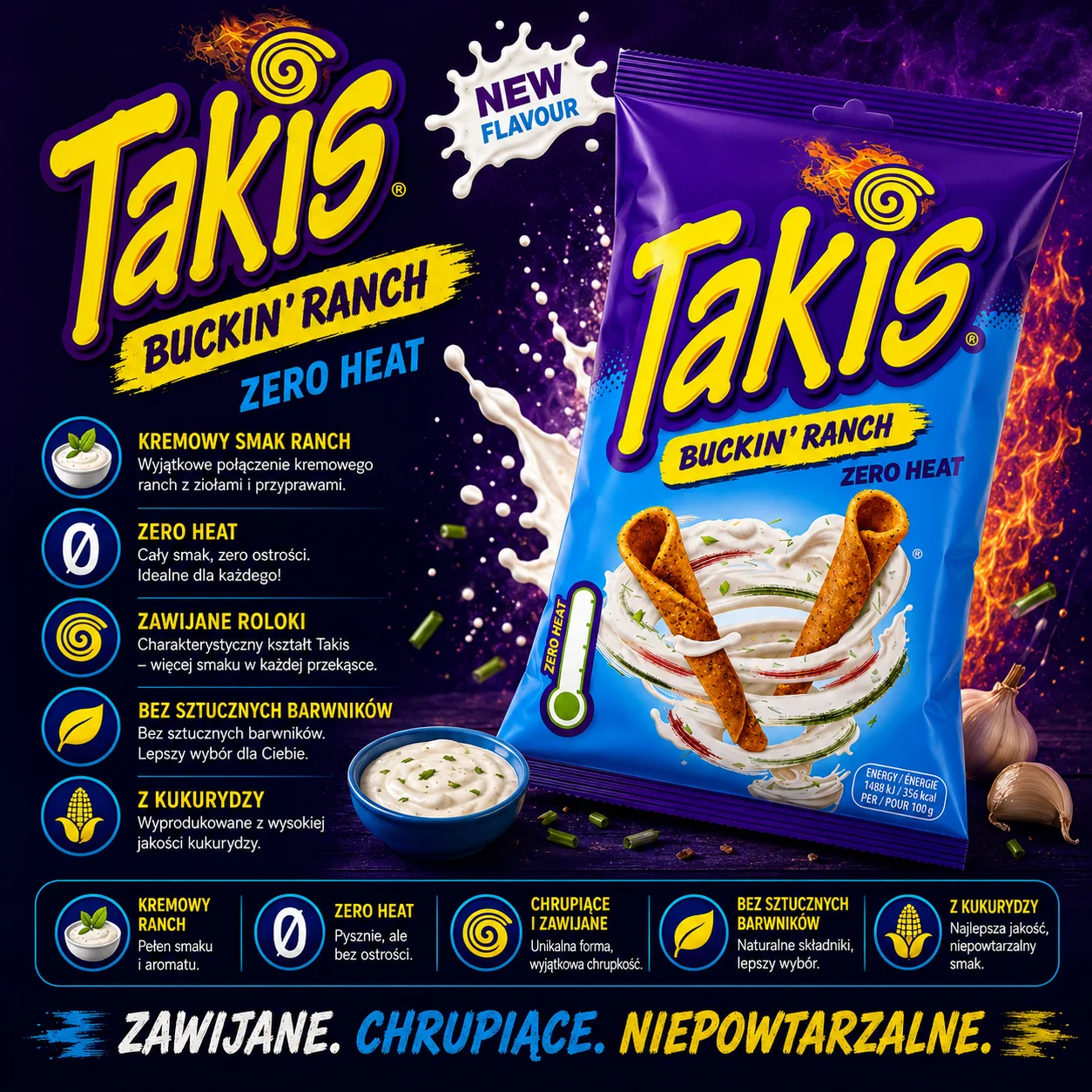 🌽🧄 Takis Buckin' Ranch