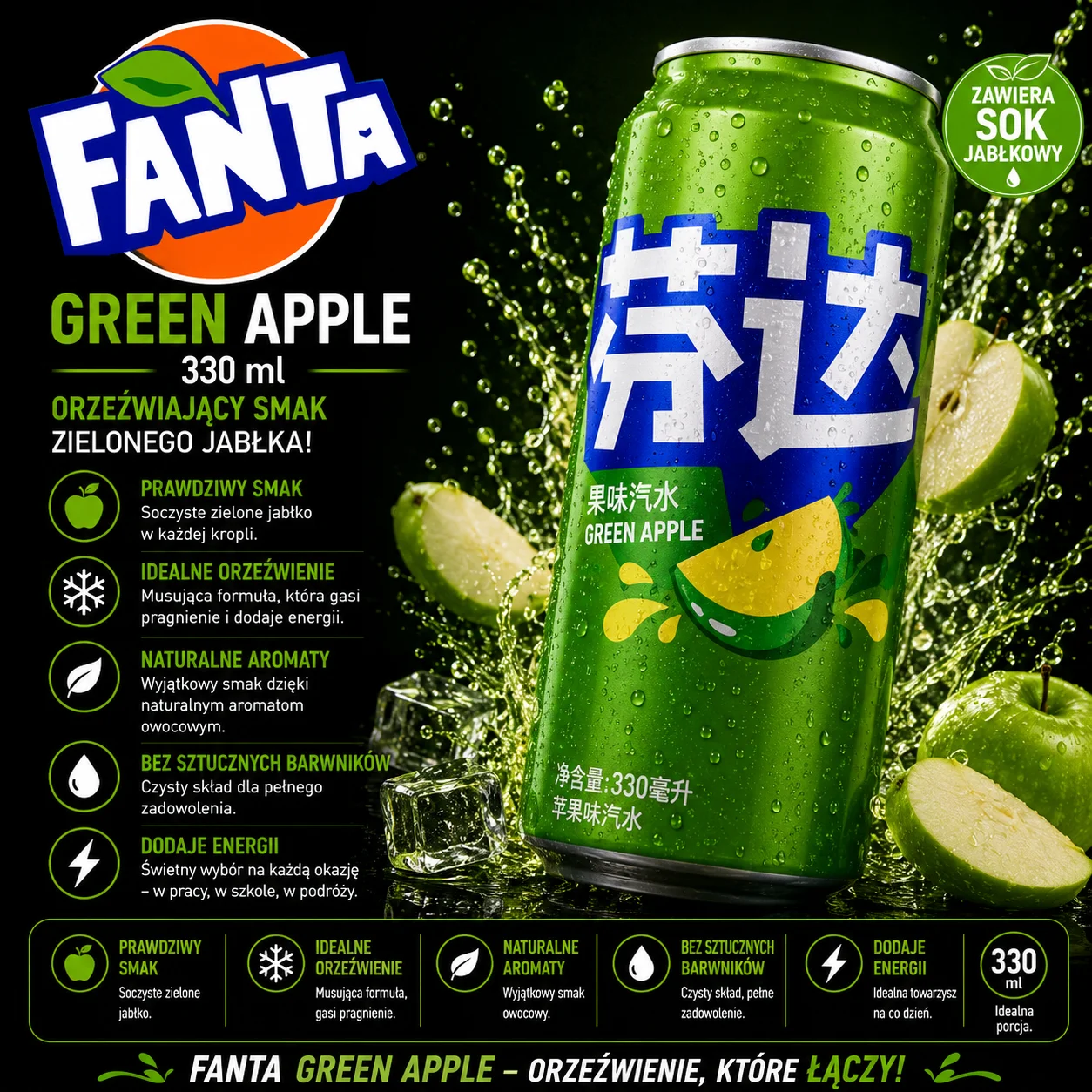 🍏 Fanta Green Apple 330 ml