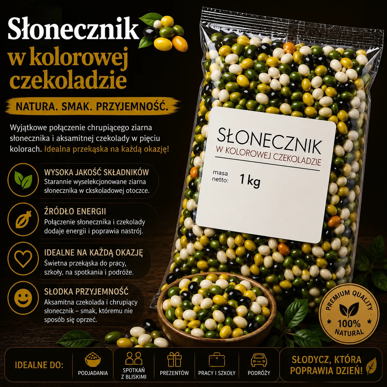 🌻 Słonecznik w kolorowej czekoladzie