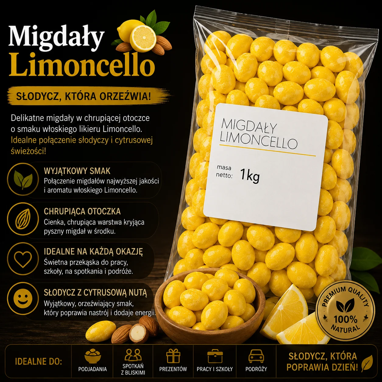 🍋 Migdały Limoncello 1kg