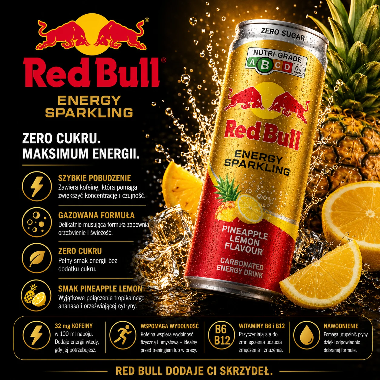 🥤⚡ RED BULL ENERGY SPARKLING – PINEAPPLE LEMON 0,25l
